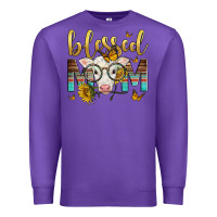 Purple Western Blessed Mom Baby Calf Mother's Day Premium Sweatshirt - LillyAllenDesigns