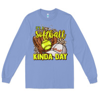 Colony Blue It's a Softball kinda day leopard Long Sleeve Tee - HowdyJamesFarm