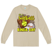Mushroom It's a Softball kinda day leopard Long Sleeve Tee - HowdyJamesFarm