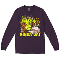 Plum It's a Softball kinda day leopard Long Sleeve Tee - HowdyJamesFarm