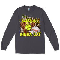 Smoke It's a Softball kinda day leopard Long Sleeve Tee - HowdyJamesFarm