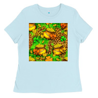 Baby Blue St. Patrick's pot of gold seamless pattern Ladies Tee - BundleAndBundleShop