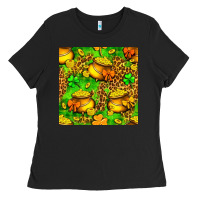 Black St. Patrick's pot of gold seamless pattern Ladies Tee - BundleAndBundleShop