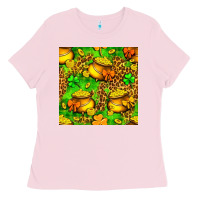Bubblegum Pink St. Patrick's pot of gold seamless pattern Ladies Tee - BundleAndBundleShop