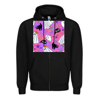 Black cute ghost halloween seamless pattern Zipper Hoodie - BundleAndBundleShop