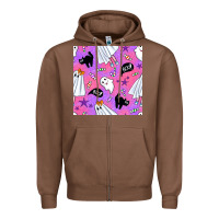 Chestnut cute ghost halloween seamless pattern Zipper Hoodie - BundleAndBundleShop