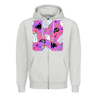 Dove Grey cute ghost halloween seamless pattern Zipper Hoodie - BundleAndBundleShop