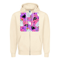 Sandshell cute ghost halloween seamless pattern Zipper Hoodie - BundleAndBundleShop