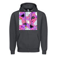 Smoke cute ghost halloween seamless pattern Zipper Hoodie - BundleAndBundleShop