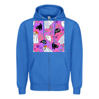 True Royal cute ghost halloween seamless pattern Zipper Hoodie - BundleAndBundleShop