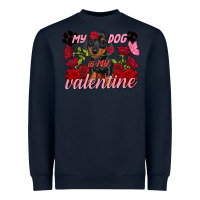 Navy My dog is my Valentine's Day Heavyweight Sweatshirt - FaDigitalArtStudio