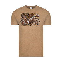 Vintage Coffee Football background leopard Vintage Tee - NancyCooperArtShop