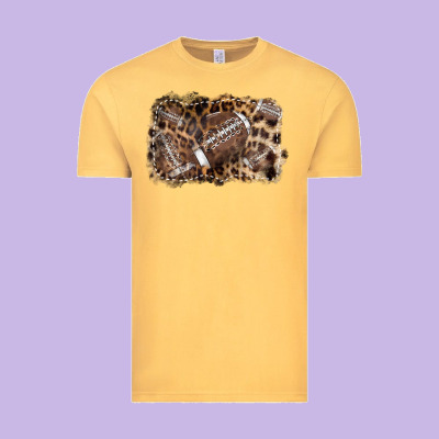 Football Background Leopard Vintage Tee Designed By Nancycooperartshop
