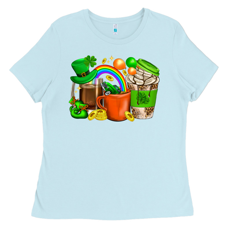 St. Patricks Day Coffee Cups Ladies Tee by BundleAndBundleShop | Teevron
