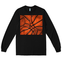 Black distressed basketball pattern Long Sleeve Tee - TumblerDesignByShophia