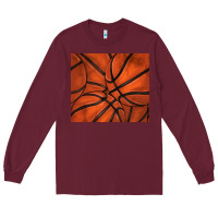 Burgundy distressed basketball pattern Long Sleeve Tee - TumblerDesignByShophia