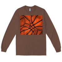 Chestnut distressed basketball pattern Long Sleeve Tee - TumblerDesignByShophia