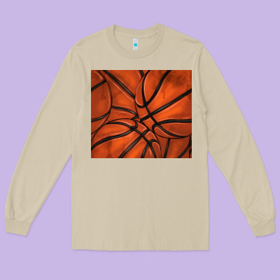 Distressed Basketball Pattern Long Sleeve Tee Designed By Tumblerdesignbyshophia