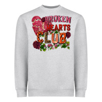 Heather Grey Broken heart club Heavyweight Sweatshirt - FaDigitalArtStudio