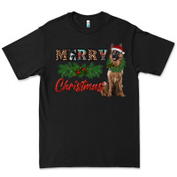Black merry christmas german shepherd Premium Tee - RanaPortraitStore