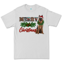 Dove Grey merry christmas german shepherd Premium Tee - RanaPortraitStore