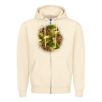 Sandshell camouflage and leopard patch Zipper Hoodie - BundleAndBundleShop