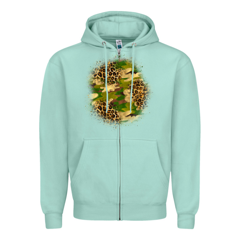 Camouflage And Leopard Patch Zipper Hoodie by BundleAndBundleShop | Teevron