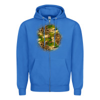 True Royal camouflage and leopard patch Zipper Hoodie - BundleAndBundleShop