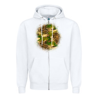 White camouflage and leopard patch Zipper Hoodie - BundleAndBundleShop