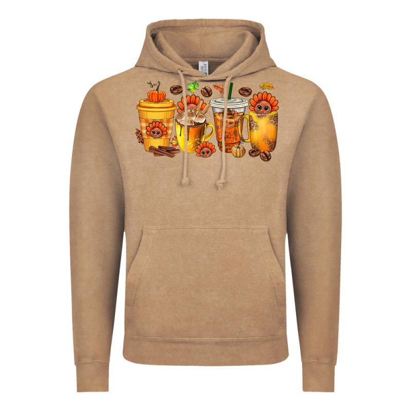 Thanksgiving Coffee Cups Vintage Hoodie by texasbilliewilder | Teevron