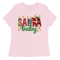 Bubblegum Pink Santa Baby With Santa Ladies Tee - BundleAndBundleShop