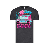 Vintage Black Stay cool with ice cream van summer Vintage Tee - NancyCooperArtShop