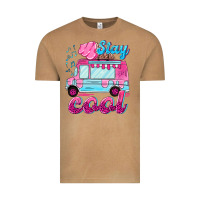 Vintage Camel Stay cool with ice cream van summer Vintage Tee - NancyCooperArtShop