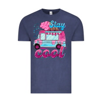 Vintage Denim Stay cool with ice cream van summer Vintage Tee - NancyCooperArtShop