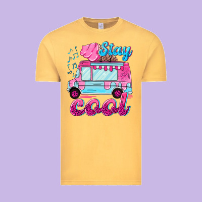 Stay Cool With Ice Cream Van Summer Vintage Tee Designed By Nancycooperartshop
