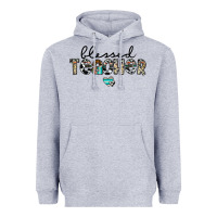 Heather Grey blessed teacher Heavyweight Hoodie - CowhideDigitalArt