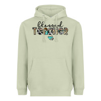 Matcha blessed teacher Heavyweight Hoodie - CowhideDigitalArt