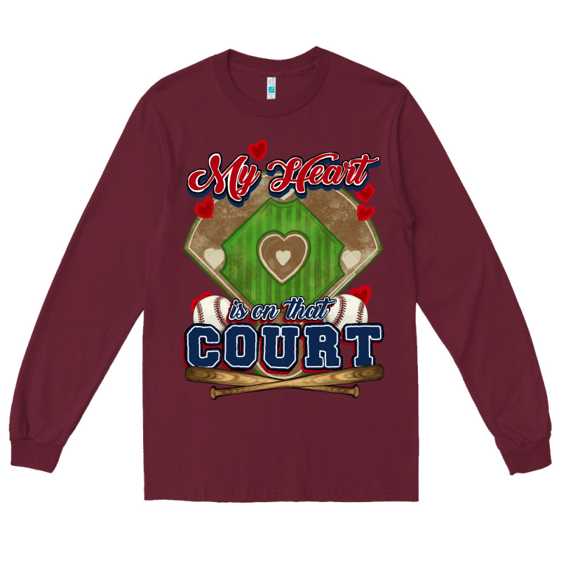My Heart Is On That Court Baseball Long Sleeve Tee by HowdyJamesFarm | Teevron