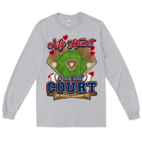 Moon Dust My heart is on that court Baseball Long Sleeve Tee - HowdyJamesFarm