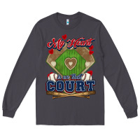 Smoke My heart is on that court Baseball Long Sleeve Tee - HowdyJamesFarm