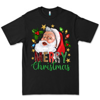 Black Merry Christmas With Santa Premium Tee - BundleAndBundleShop
