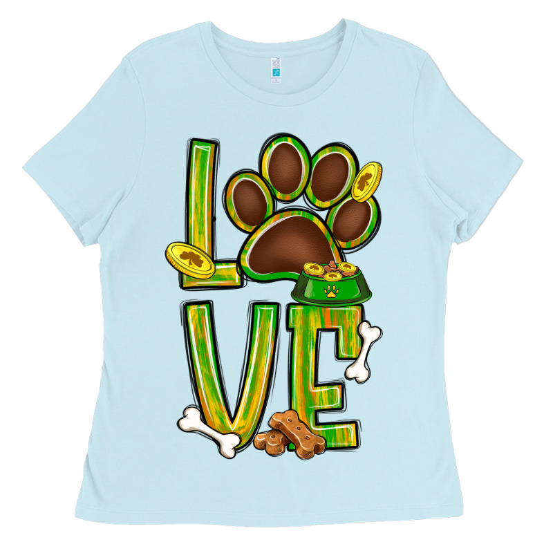 Tie Dye St. Patrick's Day Love Dog Paw Ladies Tee by BundleAndBundleShop | Teevron
