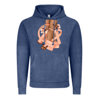Vintage Denim Cancer diva peach ribbon Vintage Hoodie - NancyCooperArtShop