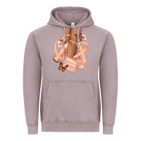 Vintage Zinc Cancer diva peach ribbon Vintage Hoodie - NancyCooperArtShop