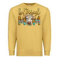 Antique Gold Western Blessed Mom Charolais Bull Mother's Day Premium Sweatshirt - LillyAllenDesigns