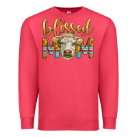 Cardinal Western Blessed Mom Charolais Bull Mother's Day Premium Sweatshirt - LillyAllenDesigns