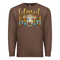 Chestnut Western Blessed Mom Charolais Bull Mother's Day Premium Sweatshirt - LillyAllenDesigns
