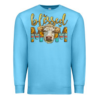Ocean Blue Western Blessed Mom Charolais Bull Mother's Day Premium Sweatshirt - LillyAllenDesigns