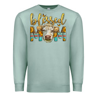 Seafoam Western Blessed Mom Charolais Bull Mother's Day Premium Sweatshirt - LillyAllenDesigns
