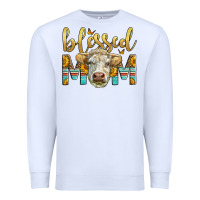 White Western Blessed Mom Charolais Bull Mother's Day Premium Sweatshirt - LillyAllenDesigns